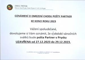 Uzavření pošty Partner